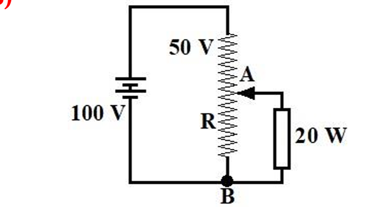 In the circuit shown, a 1 0 0 potentiometer is