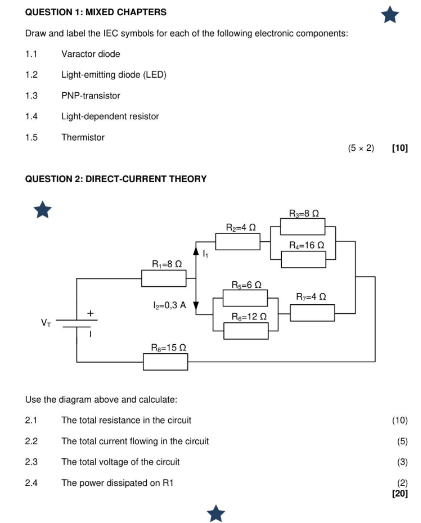 QUESTION 1 : MIXED CHAPTERS Draw and label the