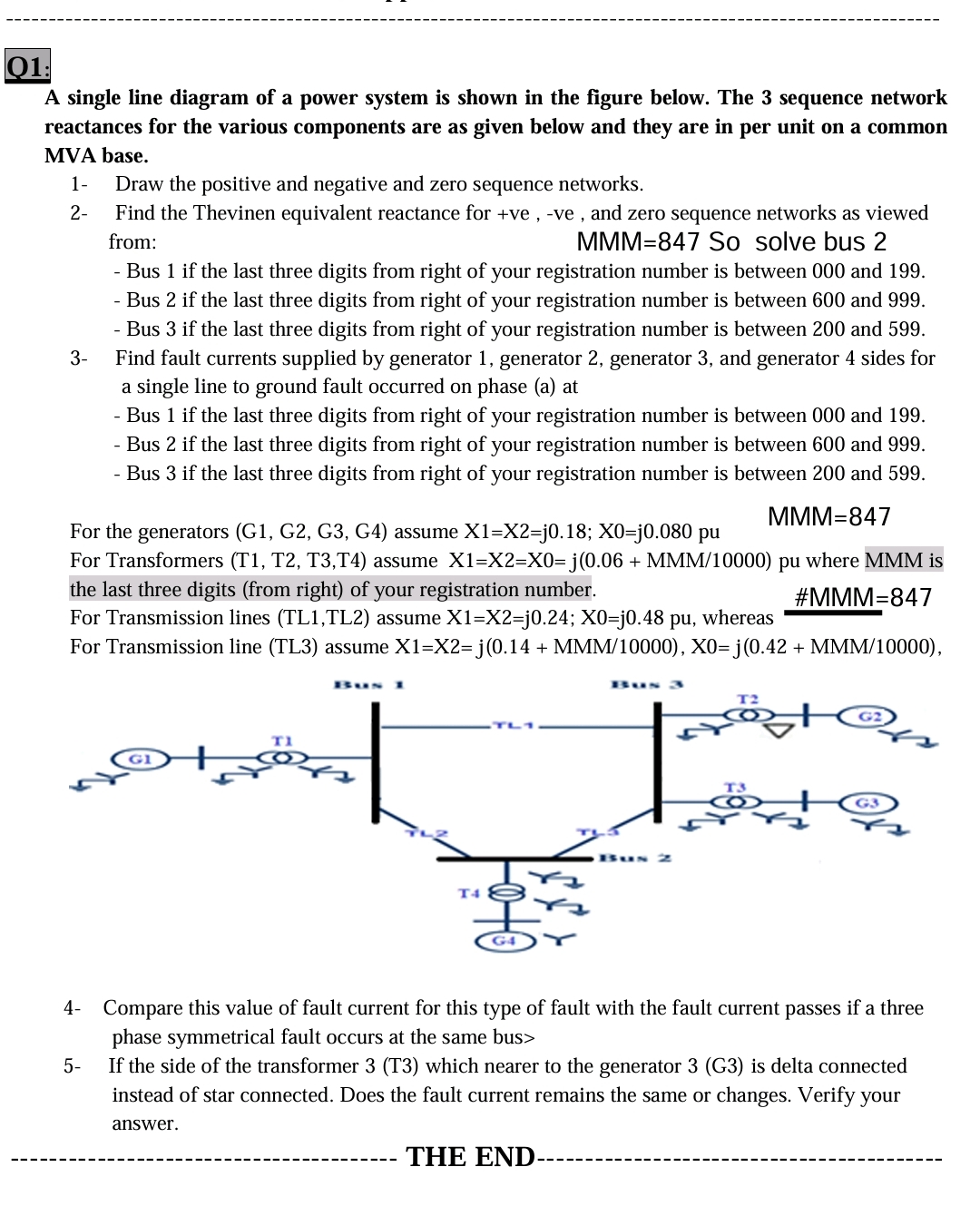 Q 1 : ( please handwrite ) A single line diagram