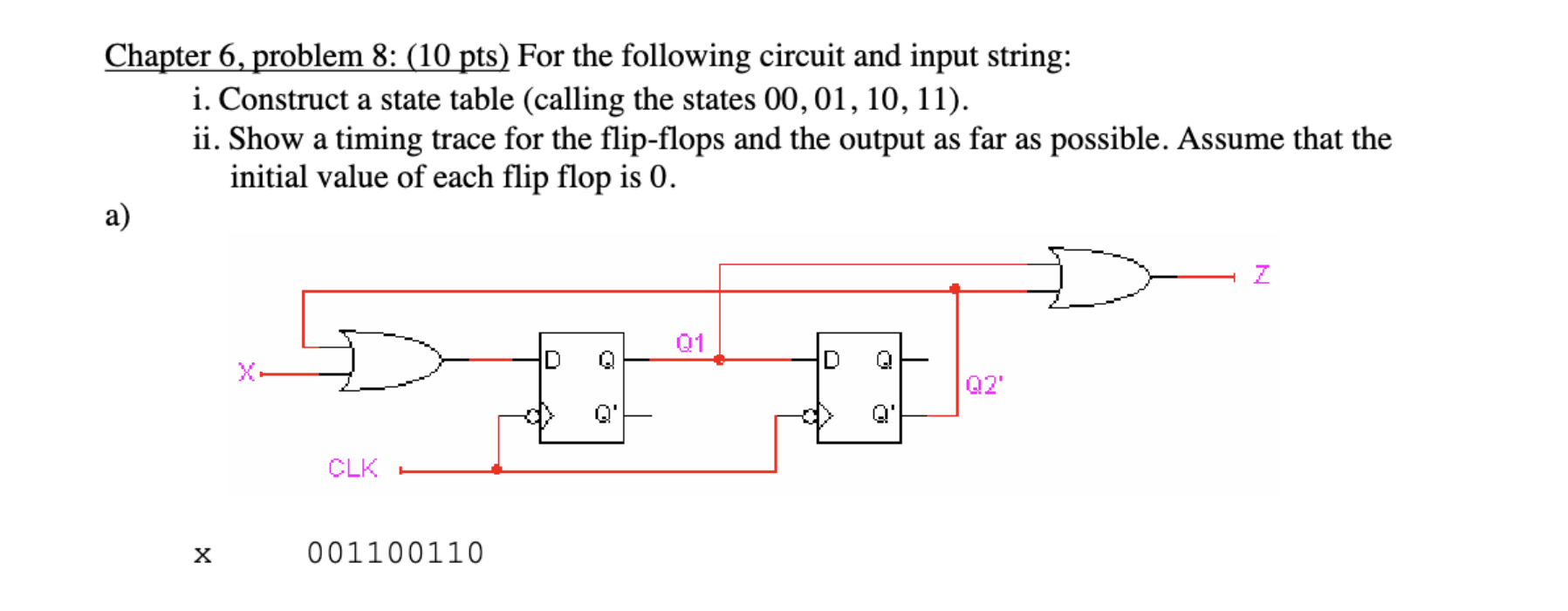 Chapter 6 , problem 8 : ( 1 0 pts ) For the