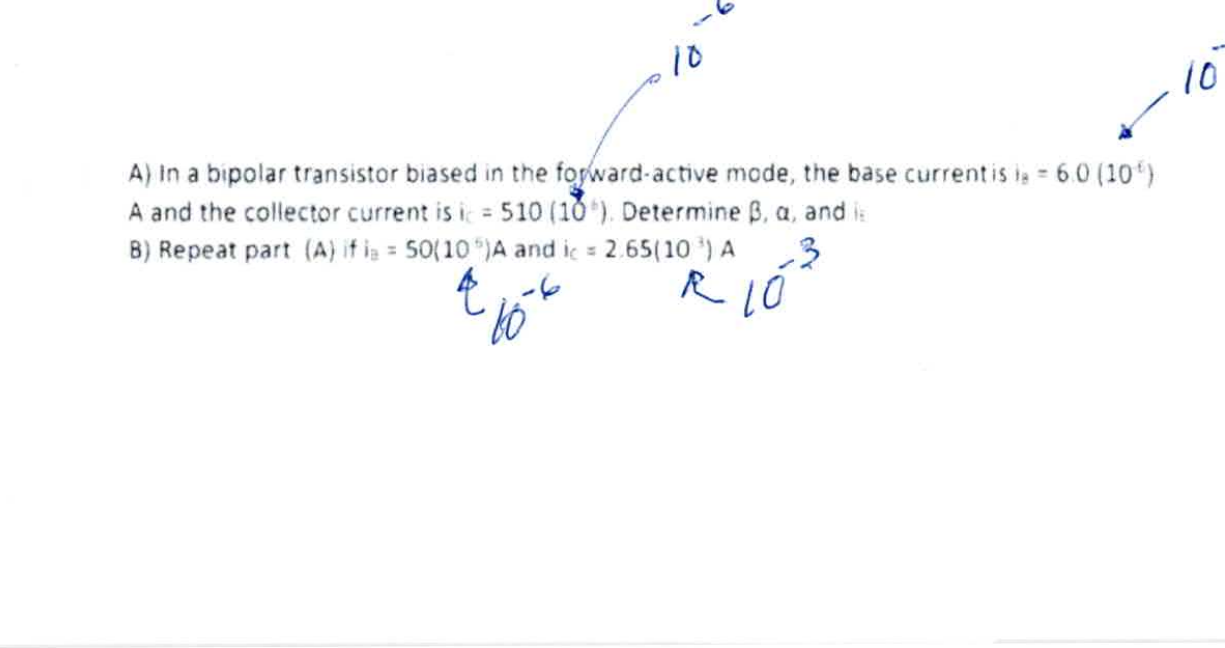 A ) In a bipolar transistor biased in the fopward