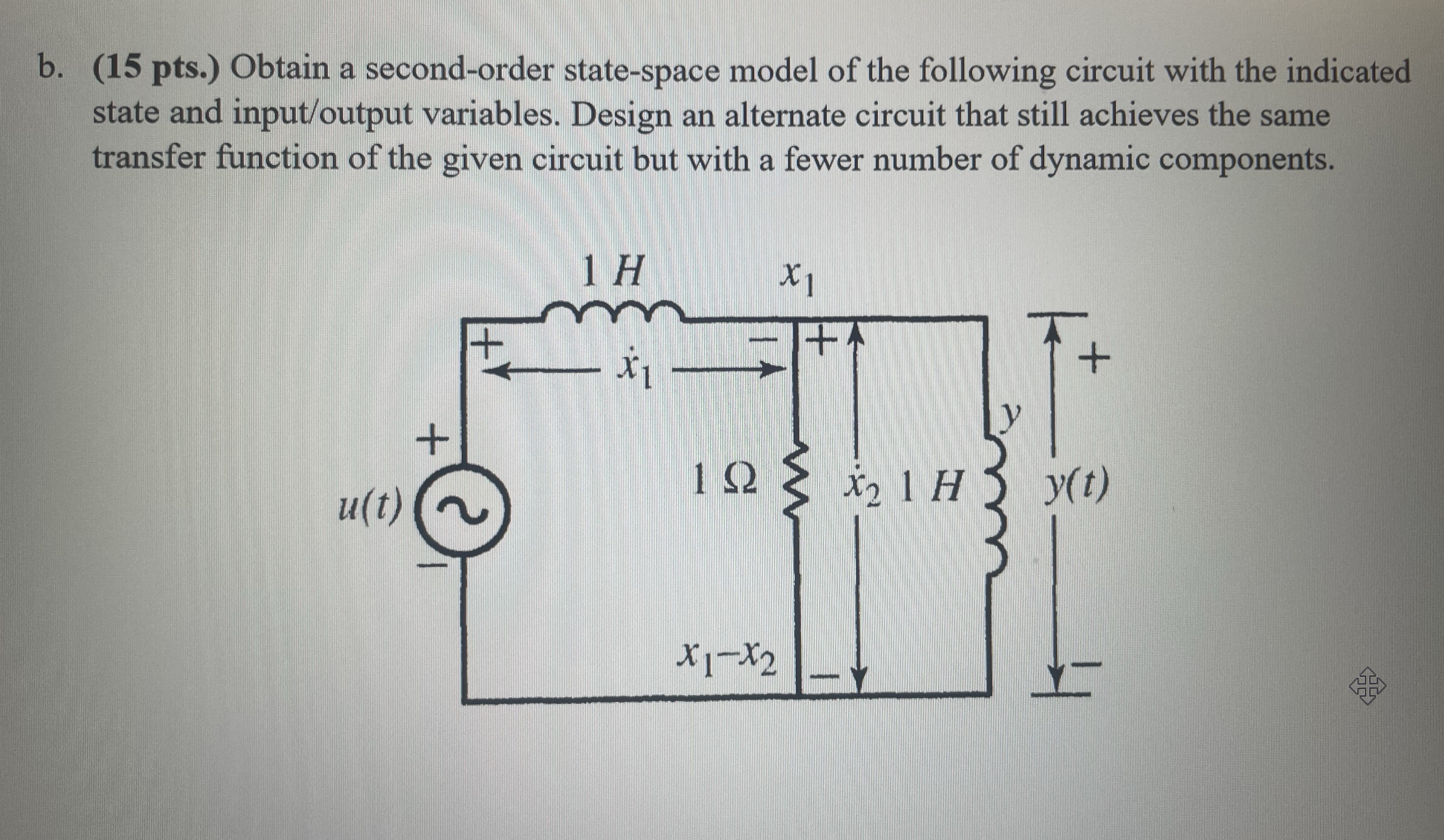 b . ( 1 5 pts . ) Obtain a second - order state -