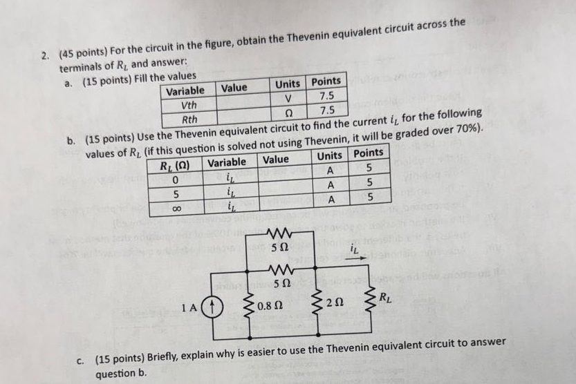 ( 4 5 points ) For the circuit in the figure,