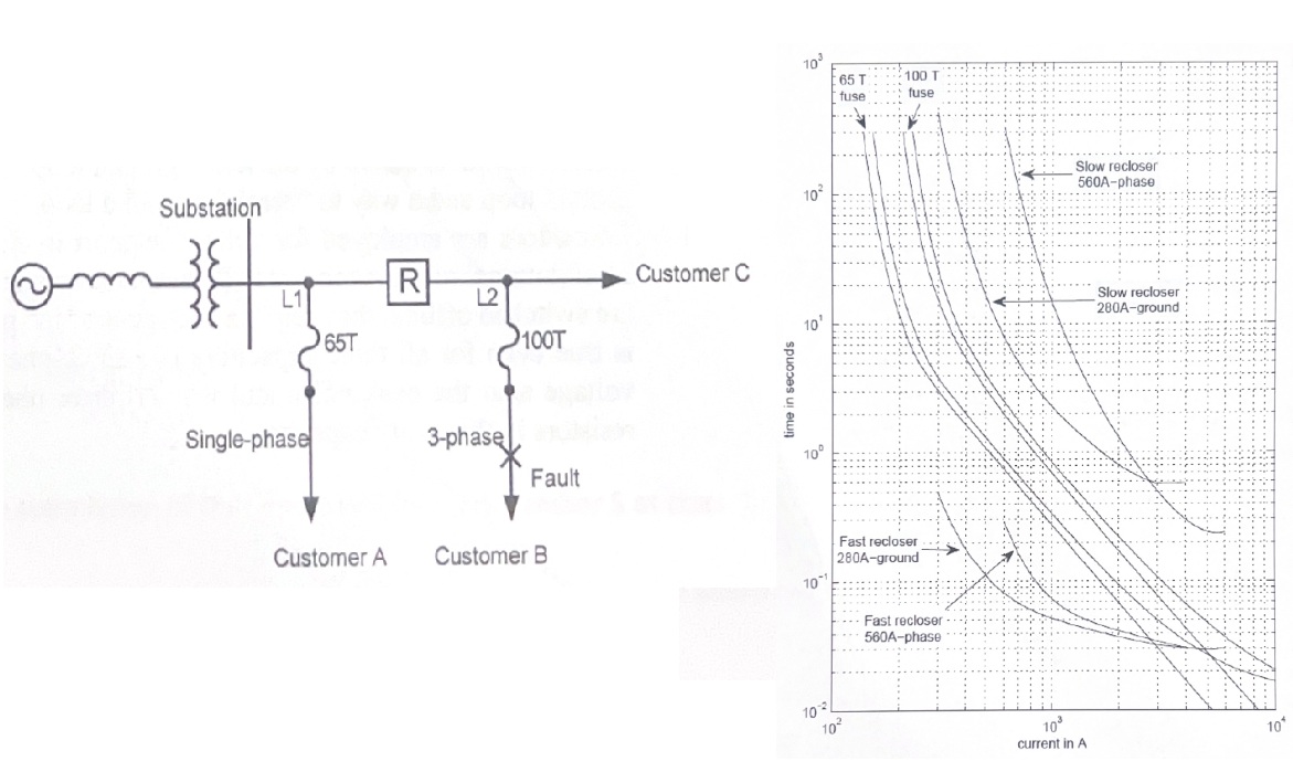 In the distribution feed shown, L 1 is a single -