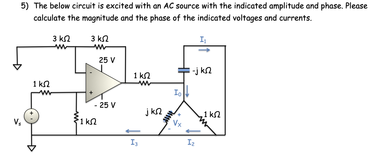 The below circuit is excited with an AC source