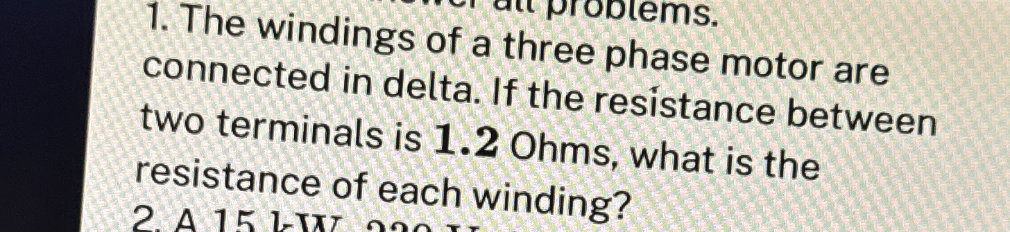 The windings of a three phase motor are connected
