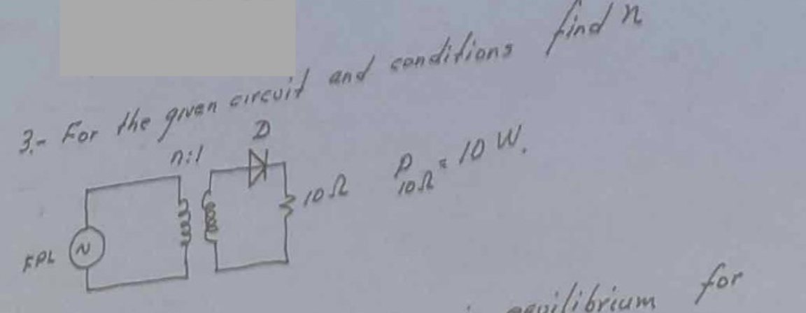 For the given circuit and conditions find n P 1 0