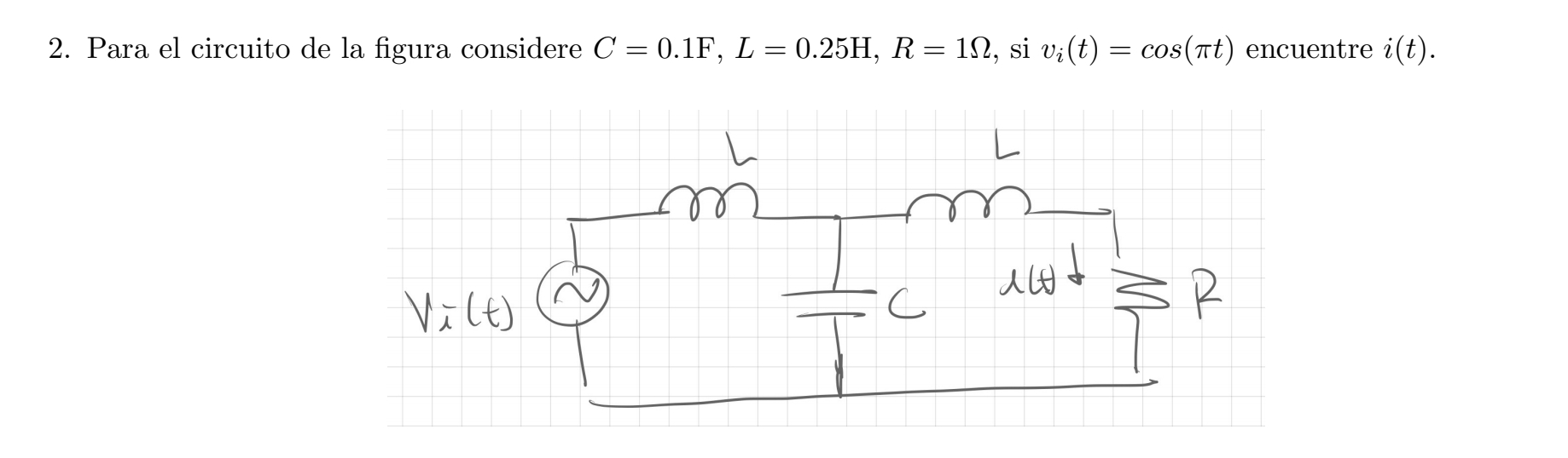Para el circuito de la figura considere C = 0 . 1