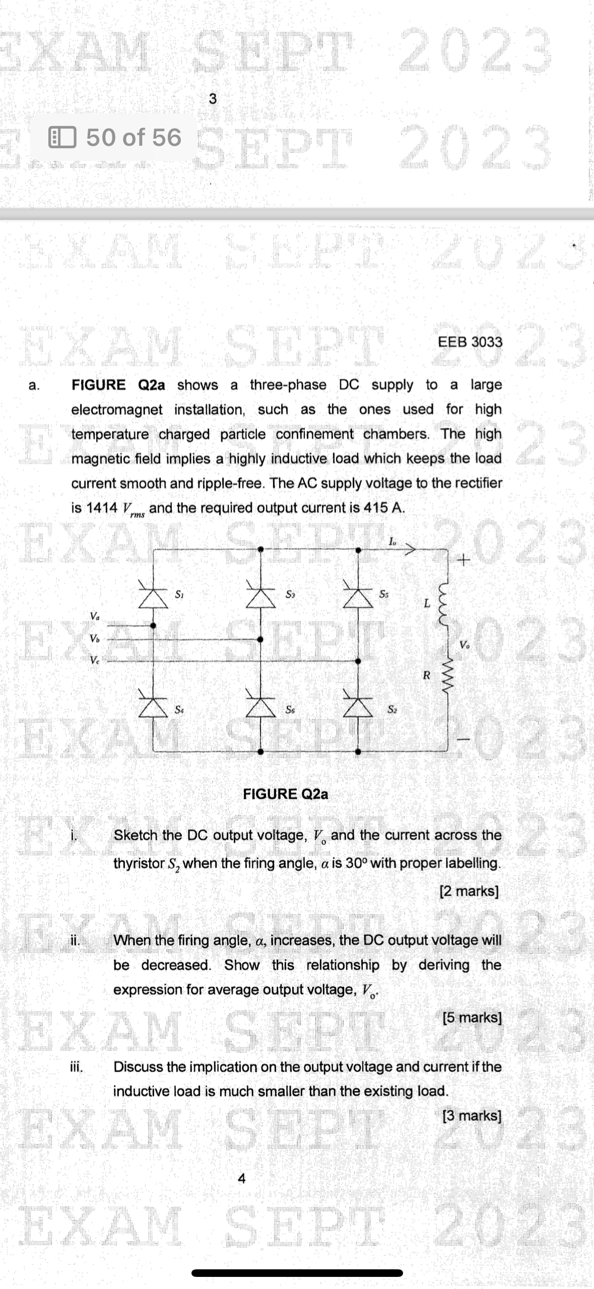 3 5 0 of 5 6 EEB 3 0 3 3 a . FIGURE Q 2 a shows a