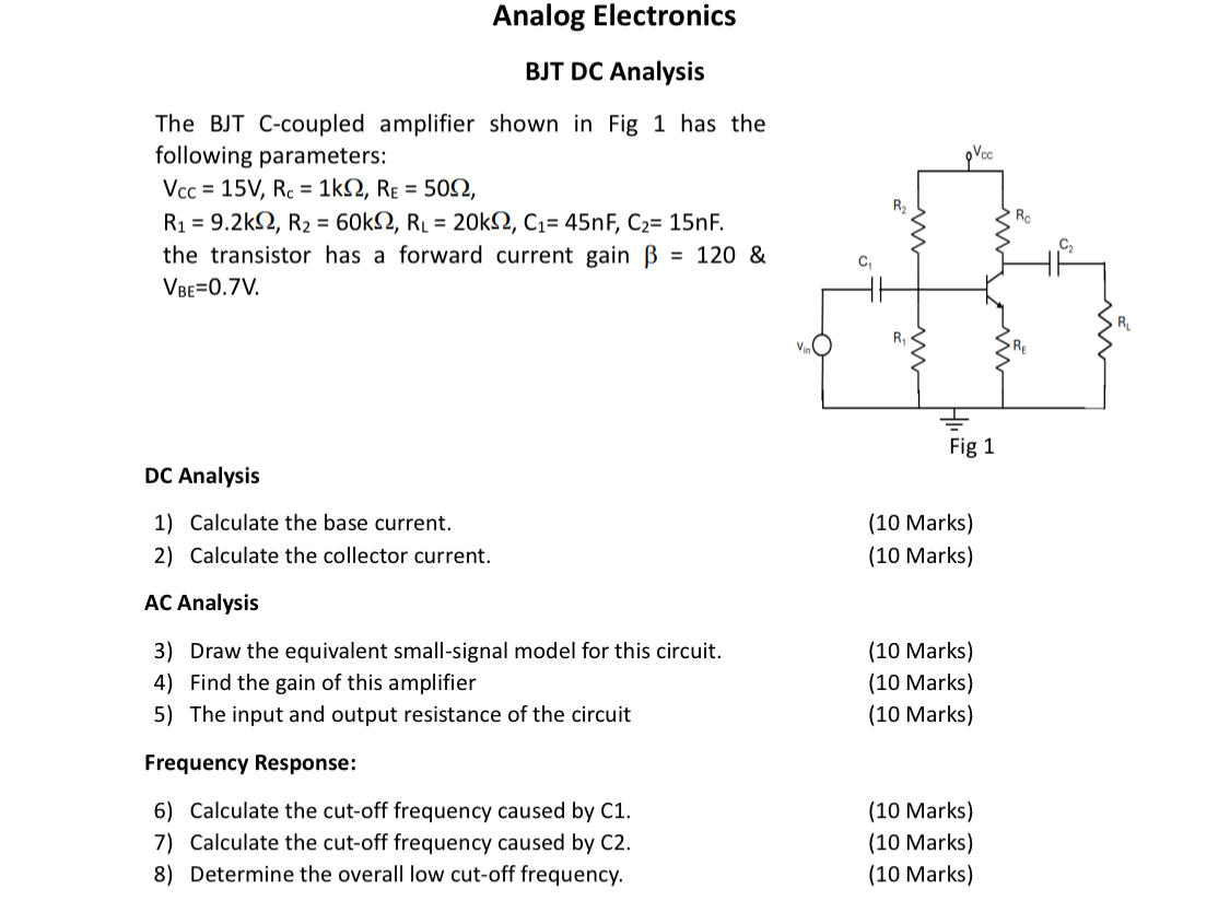 Analog Electronics BJT DC Analysis The BJT C -