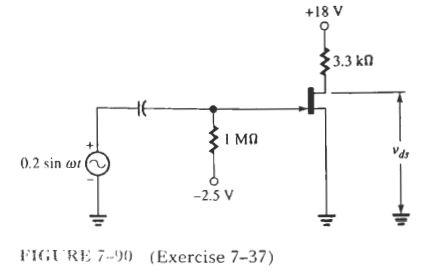7 - 3 7 . The JFET in the amplifier shown in