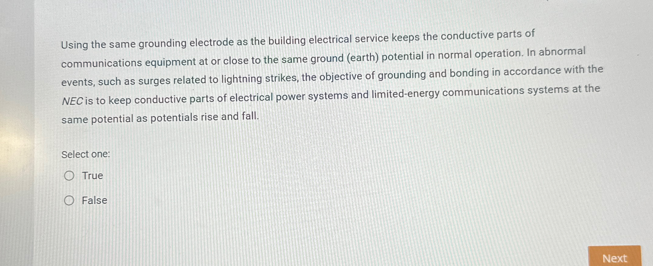 Using the same grounding electrode as the