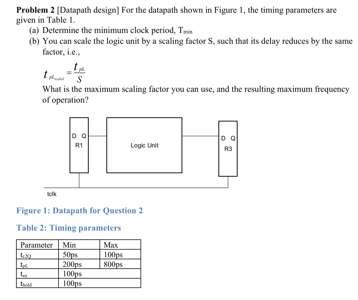 Problem 2 [ Datapath design ] For the datapath