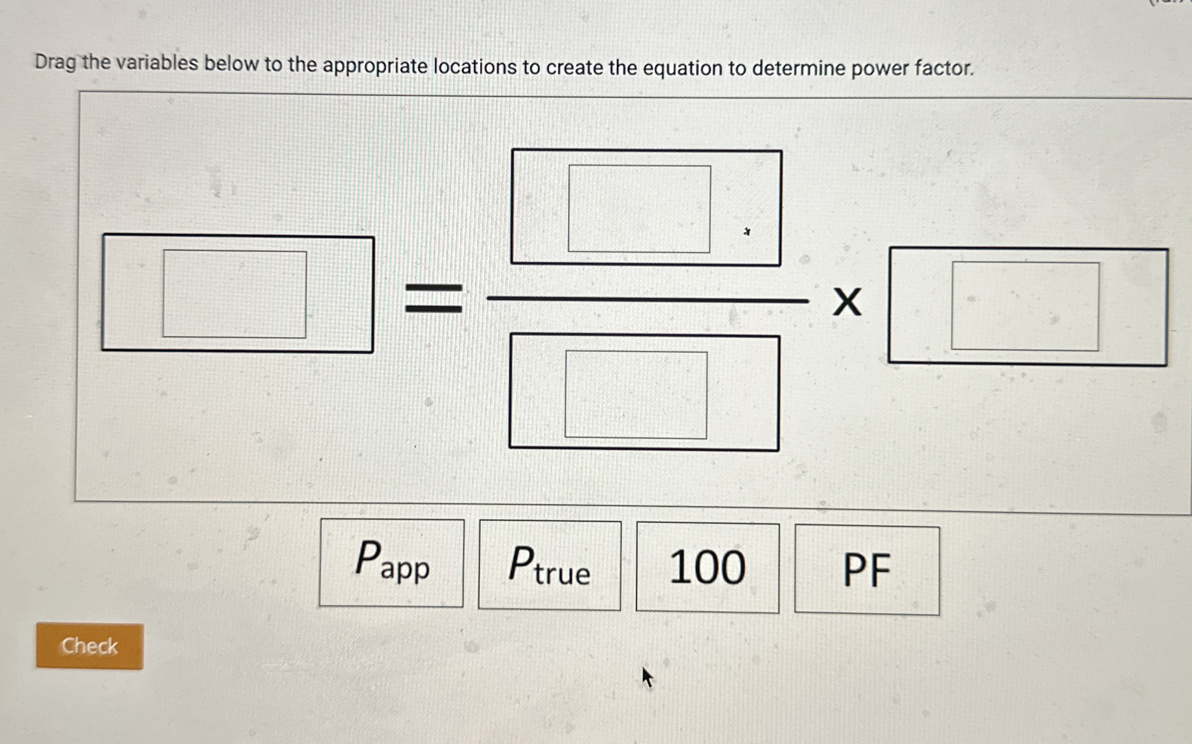 Drag the variables below to the appropriate