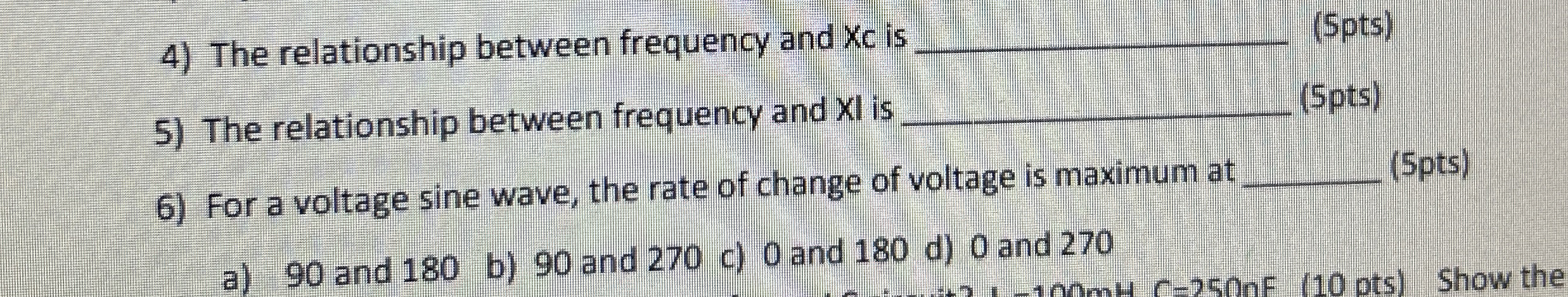 The relationship between frequency and x c is q ,