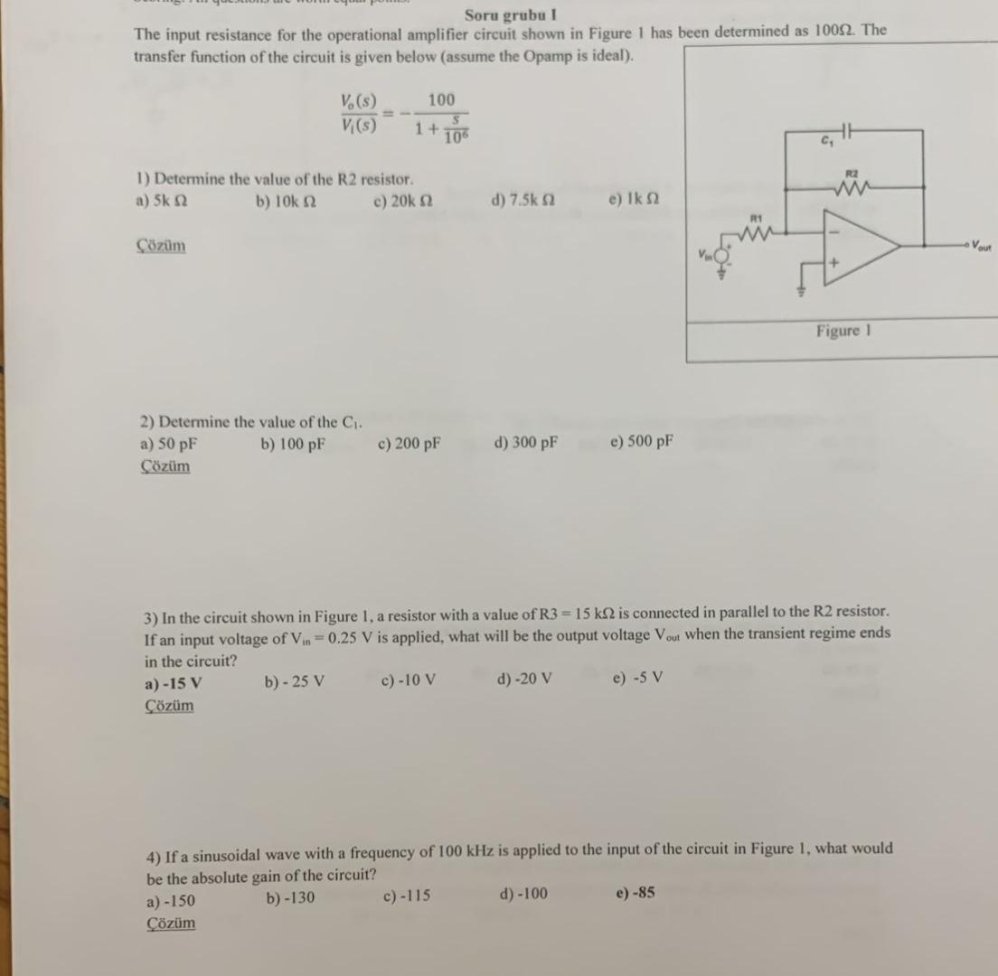 The input resistance for the operational