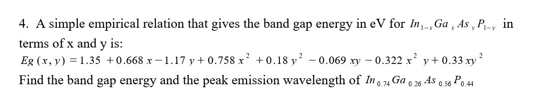A simple empirical relation that gives the band