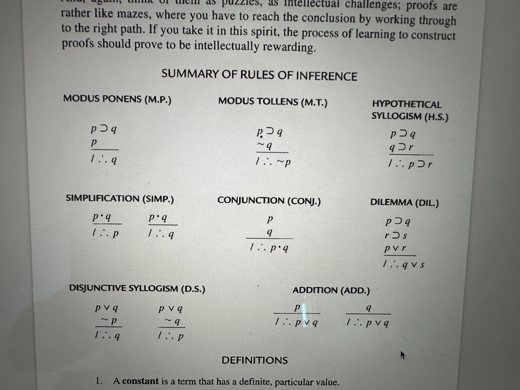 7. Construct proofs for the following more