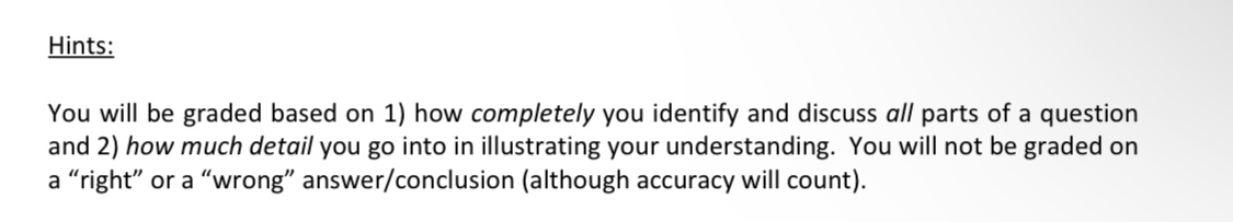Hints: You will be graded based on 1) how