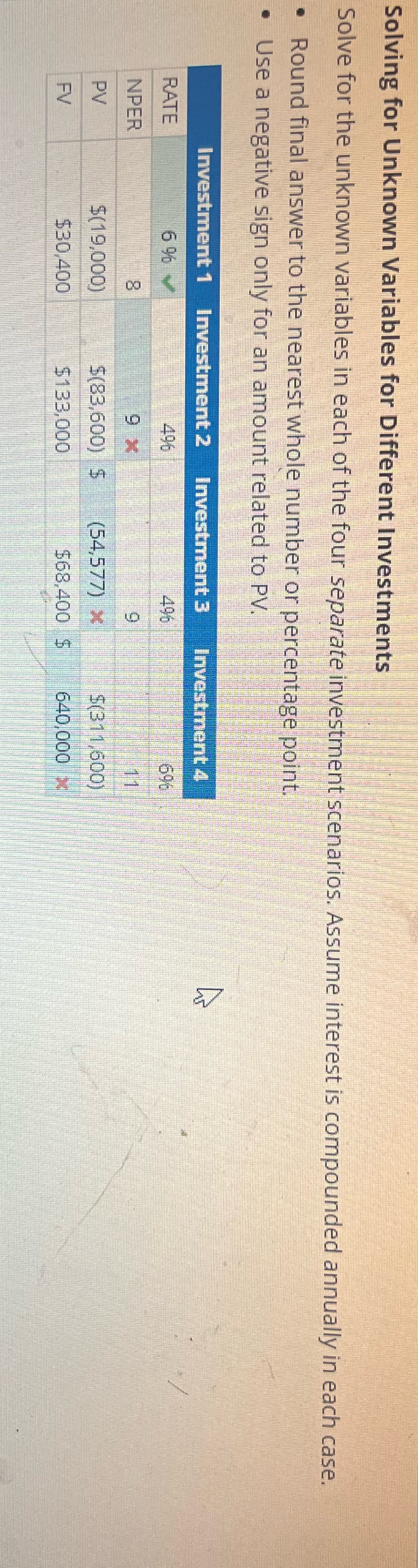 Solving for Unknown Variables for Different