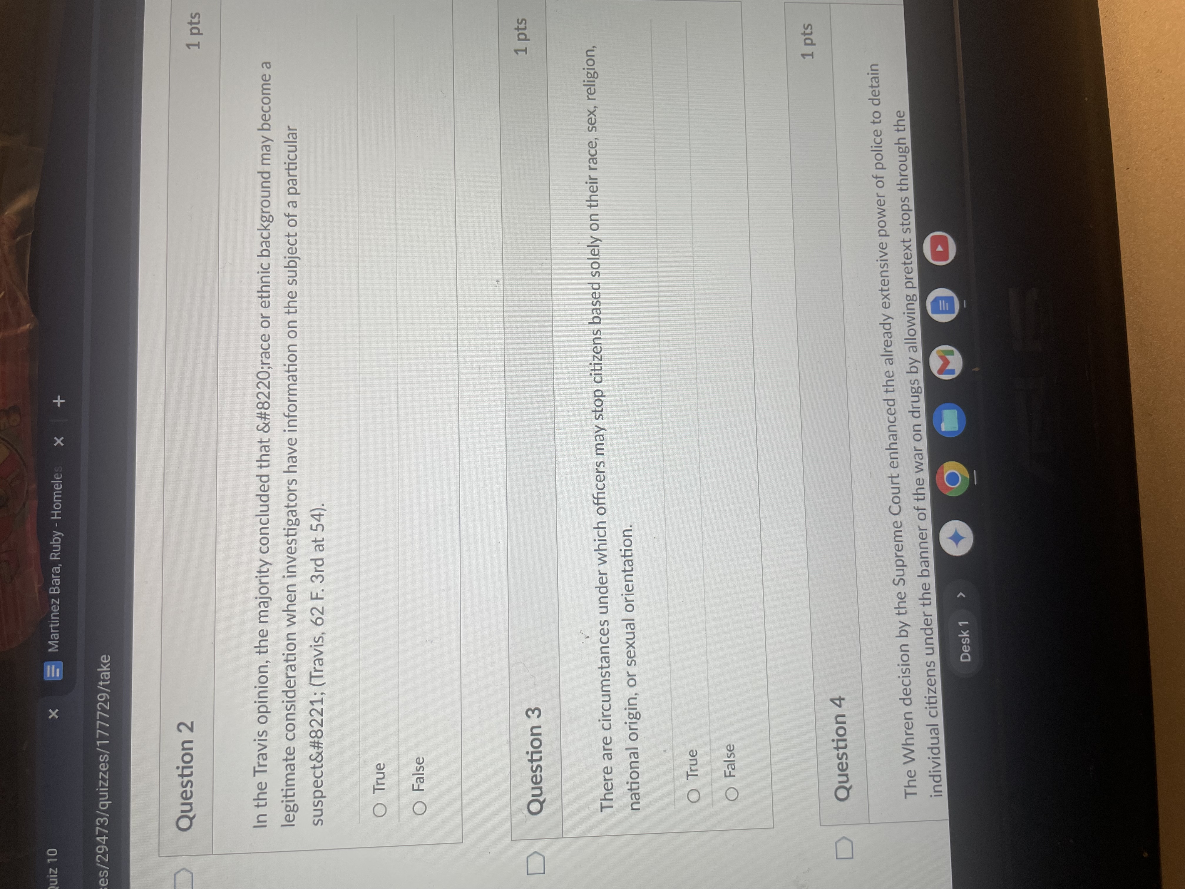 Quiz 10 X Martinez Bara, Ruby - Homeles X +