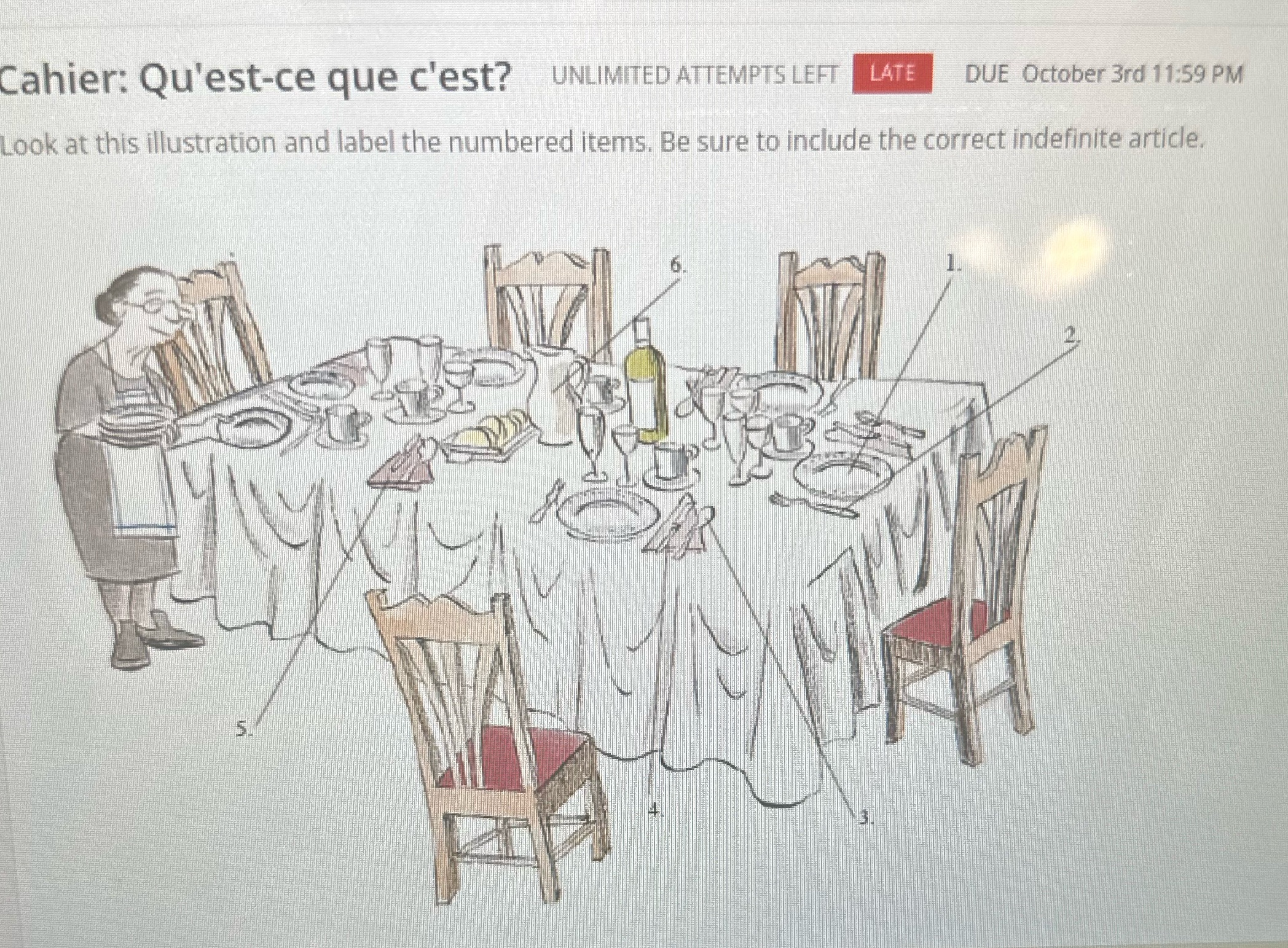 Label in French Cahier: Qu'est-ce que