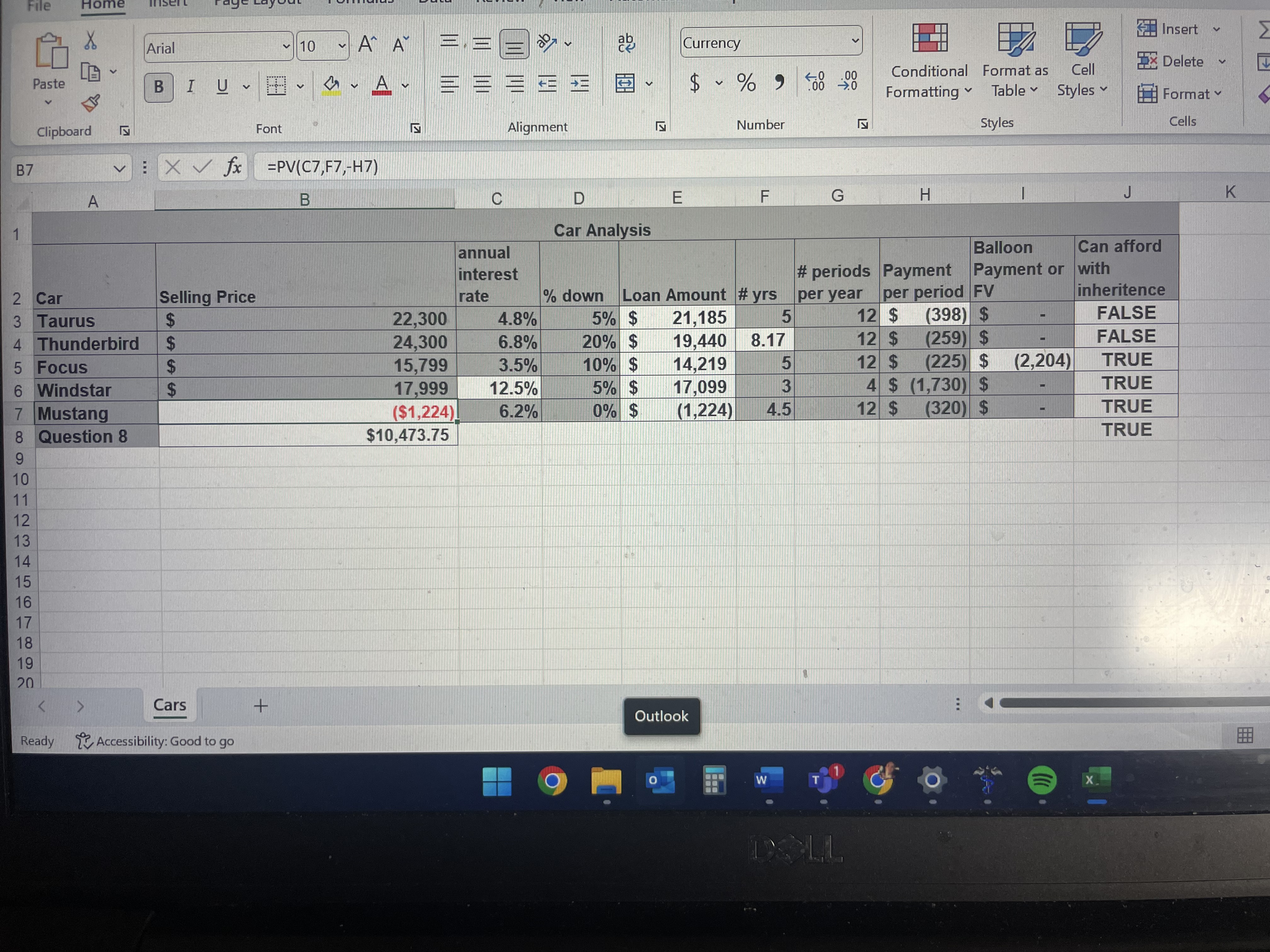 File Home Insert Arial 10 A A ag Currency LA $ ~