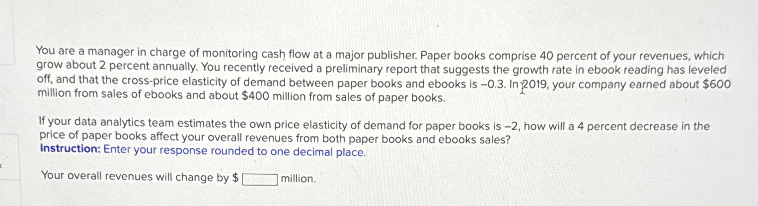 You are a manager in charge of monitoring cash