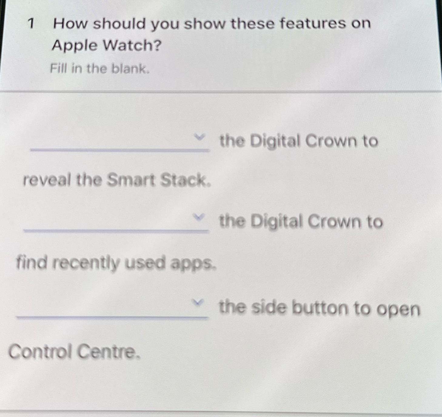 1 How should you show these features on Apple