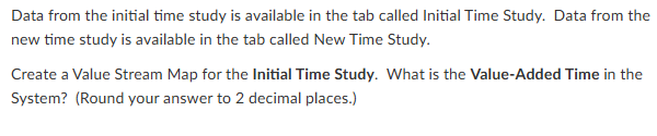 Data from the initial time study is available in