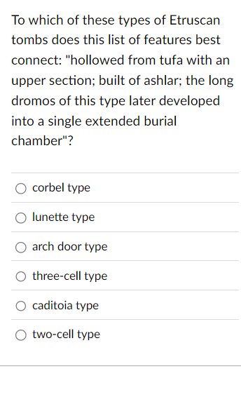 To which of these types of Etruscan tombs does