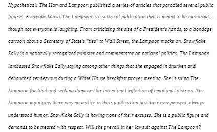 Hypothetical: The Harvard Lampoon published a