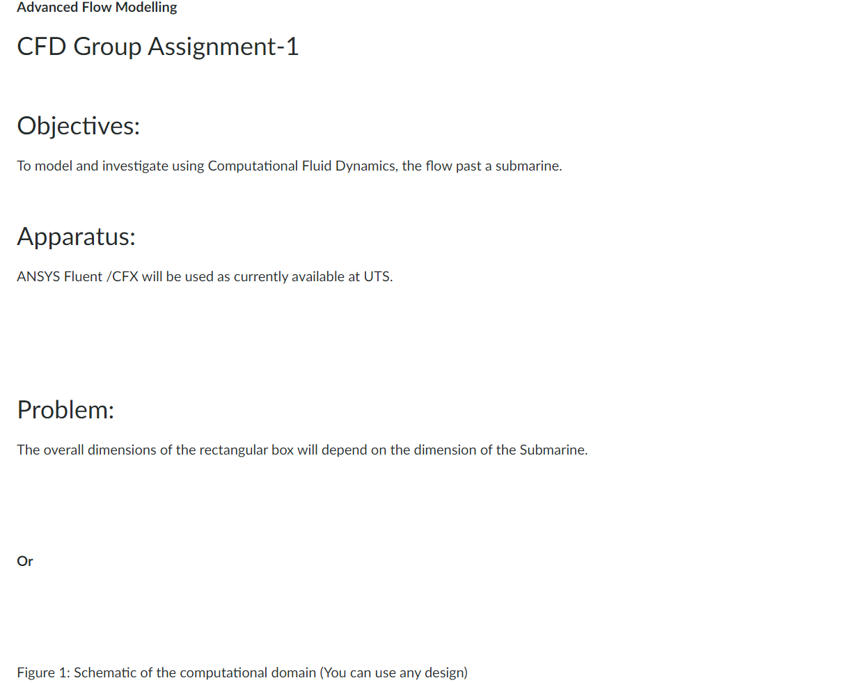 Advanced Flow Modelling CFD Group Assignment-1