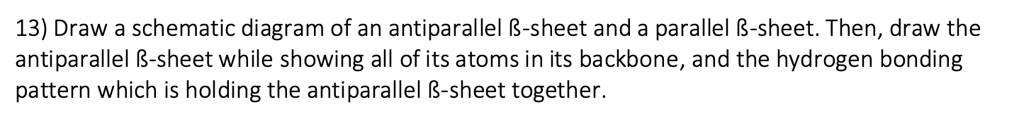 13) Draw a schematic diagram of an antiparallel
