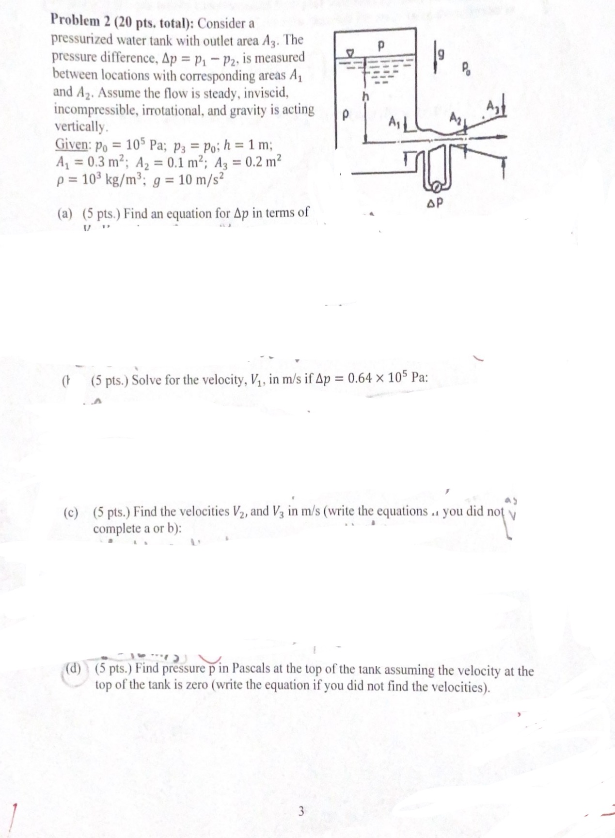 Problem 2 (20 pts. total): Consider a pressurized