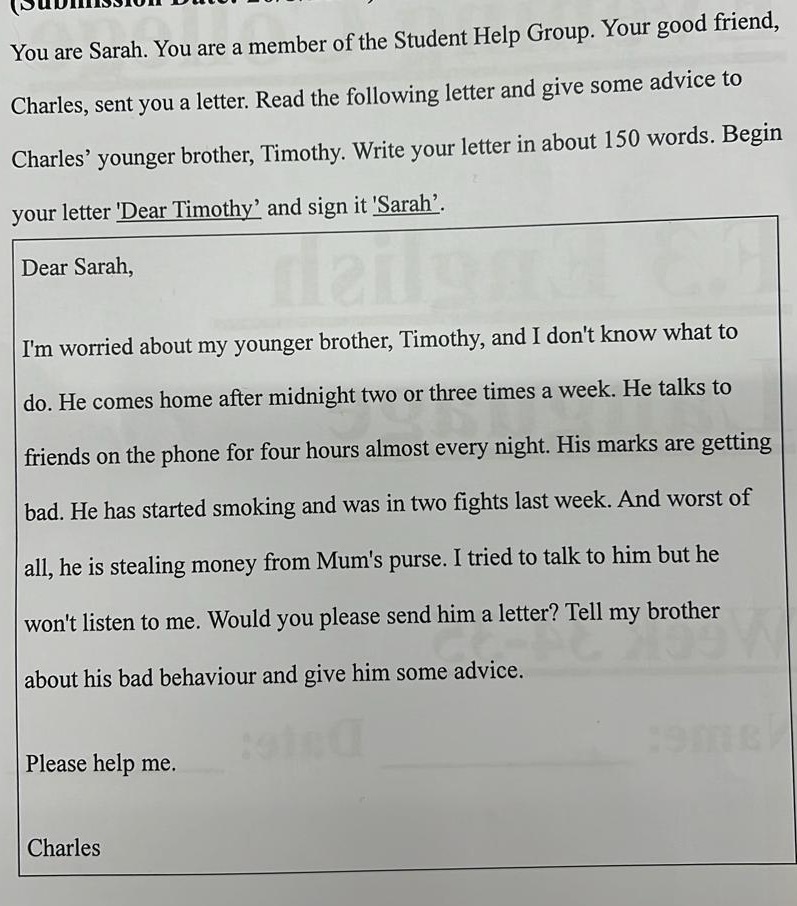 You are Sarah. You are a member of the Student