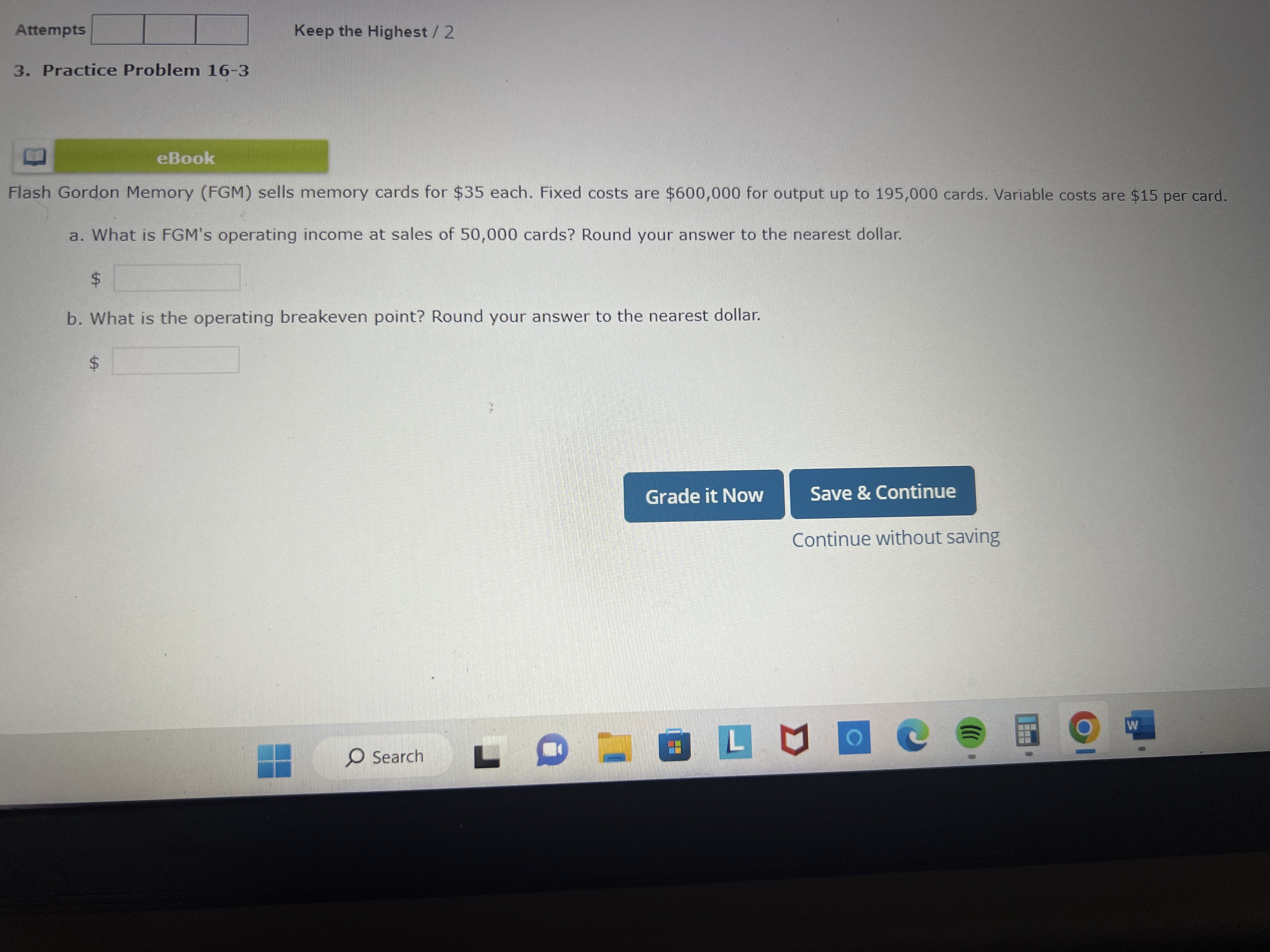 Attempts Keep the Highest / 2 3. Practice Problem