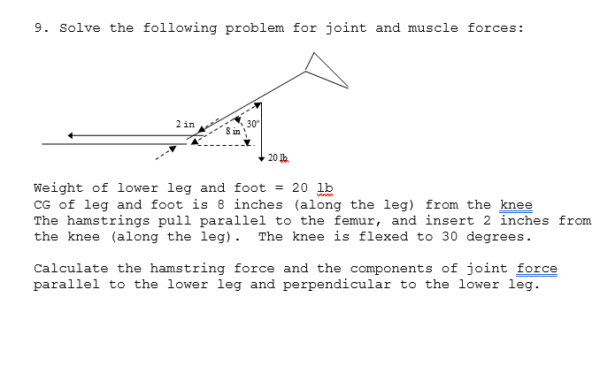 9. Solve the following problem for joint and