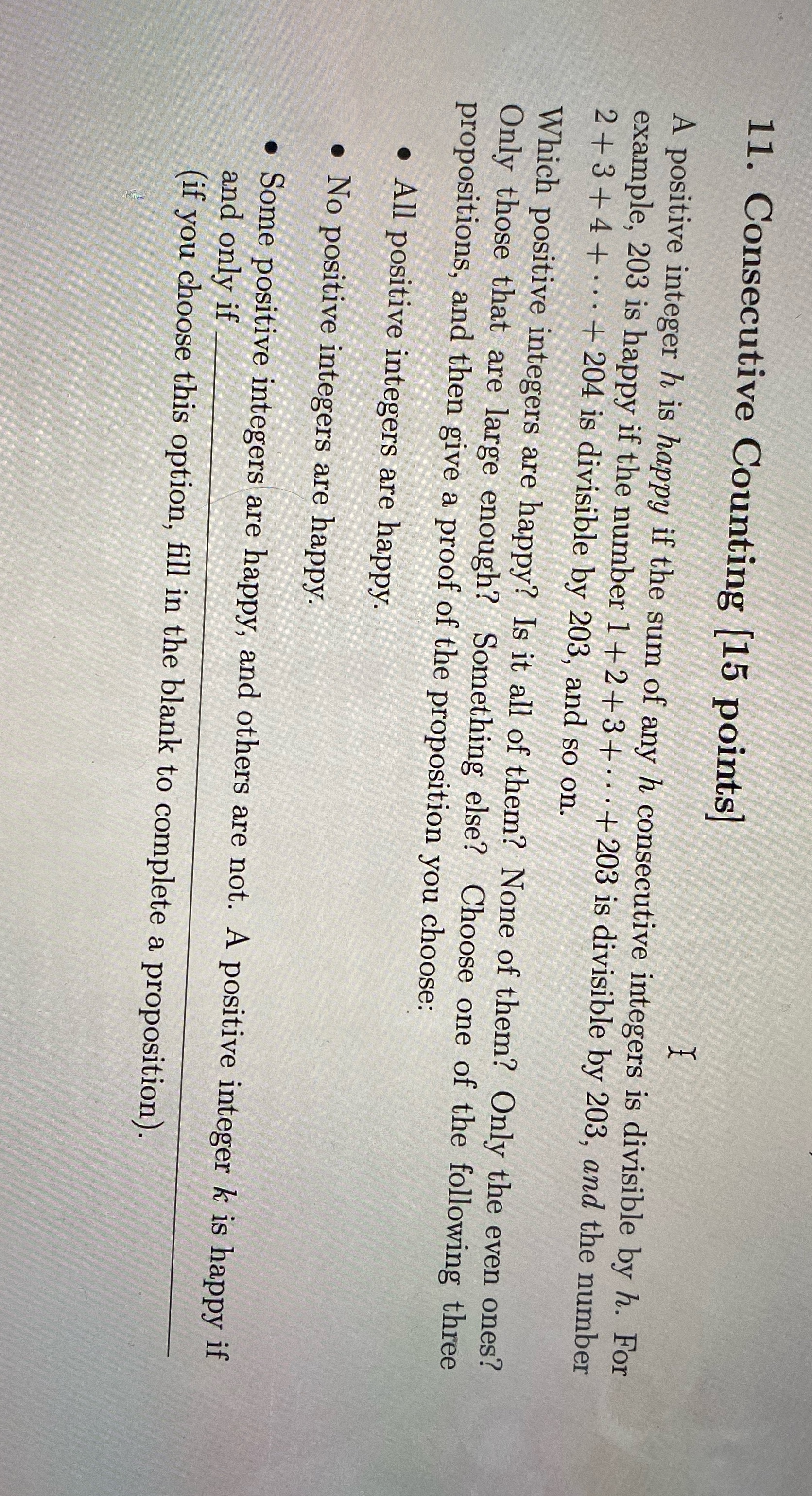 Step by step 11. Consecutive Counting [15 points]