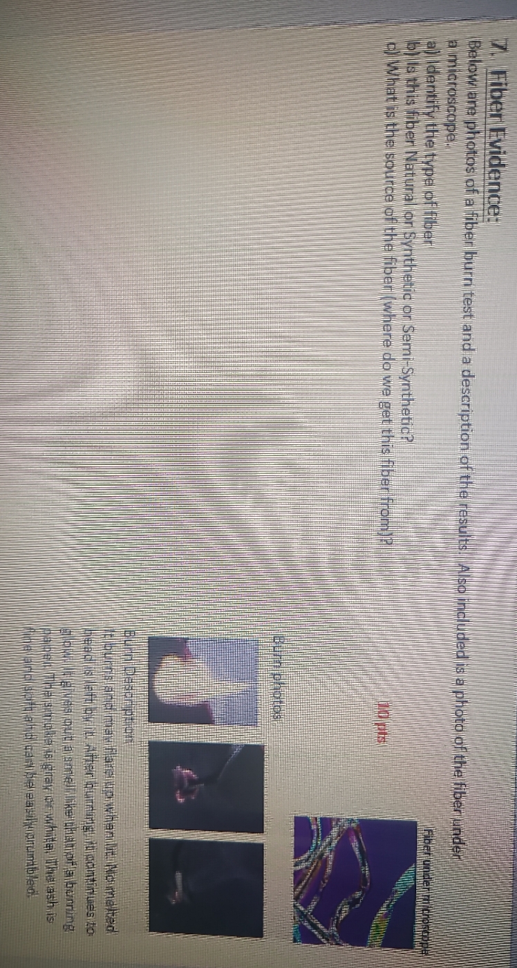 examine and answer the question Fine idence: