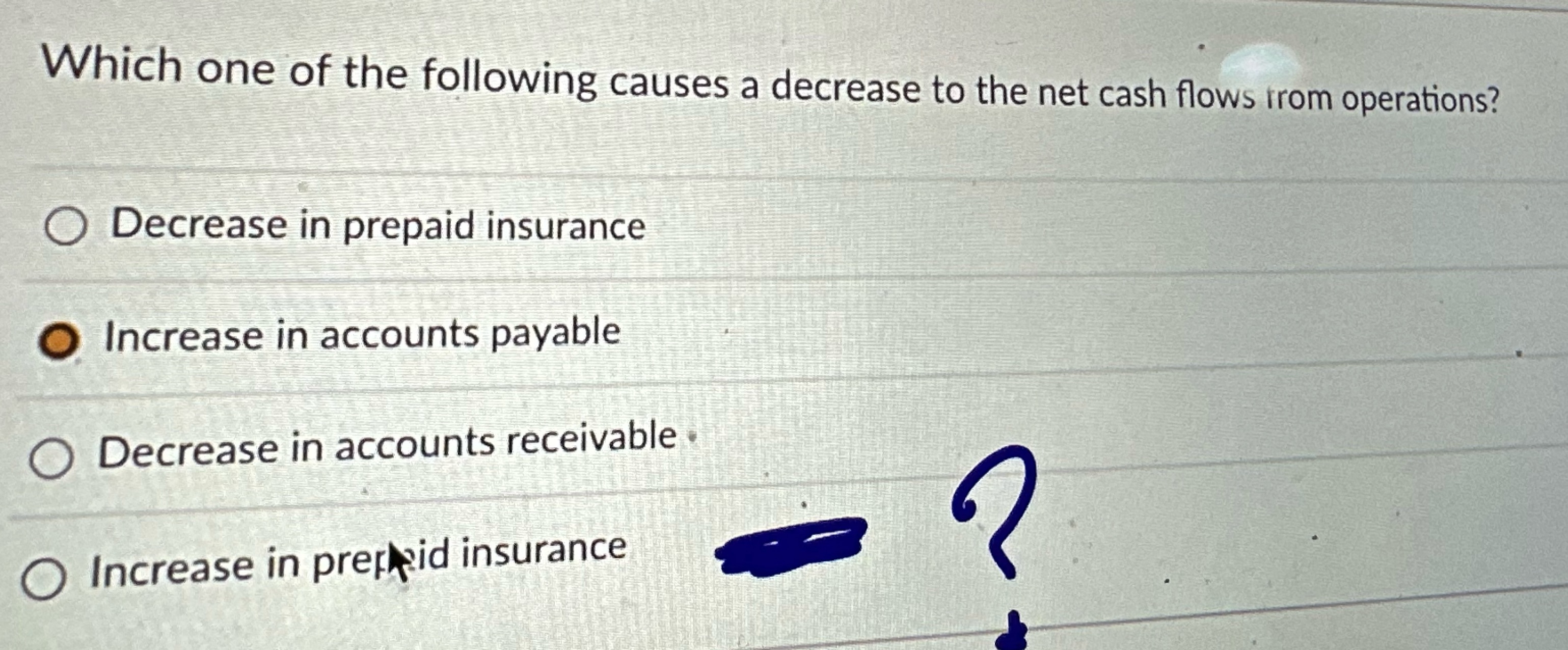 Which one of the following causes a decrease to
