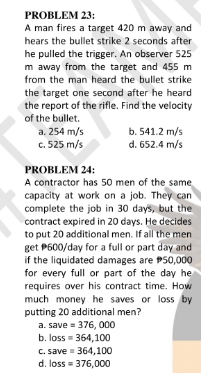 get solutions PROBLEM 23: A man fires a target