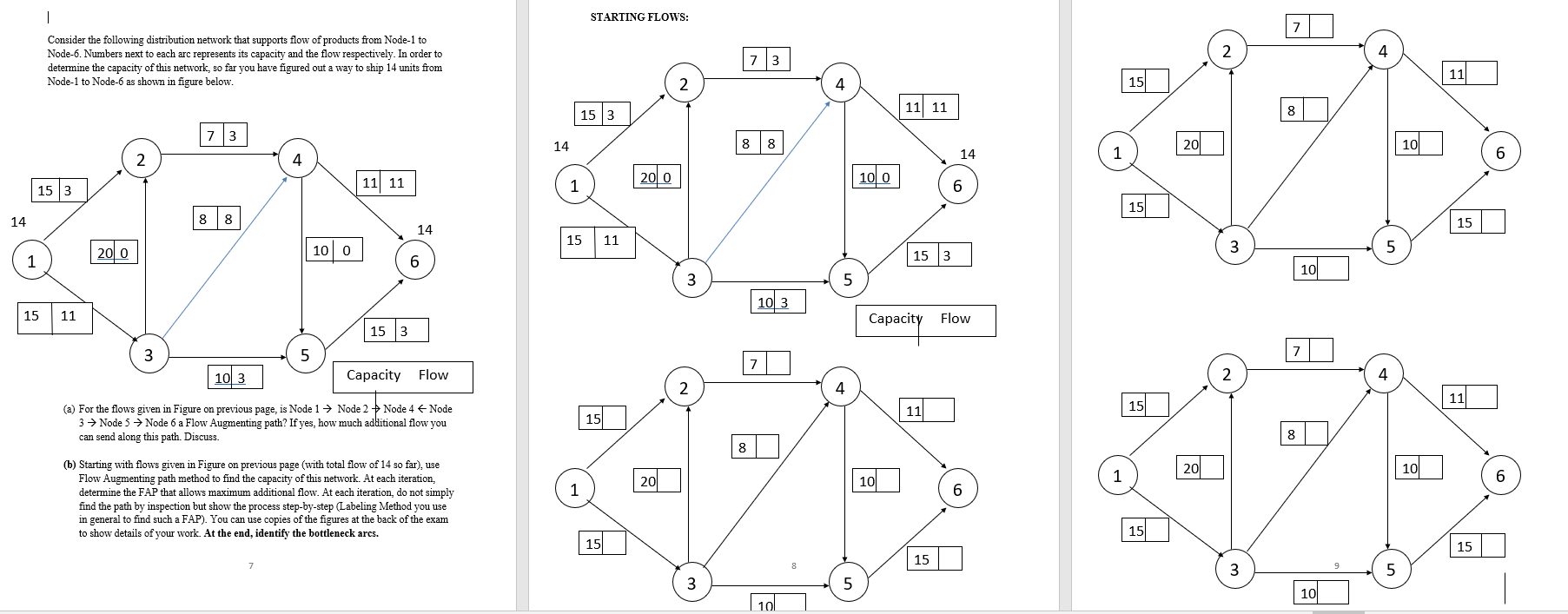 Consider the following distribution network that