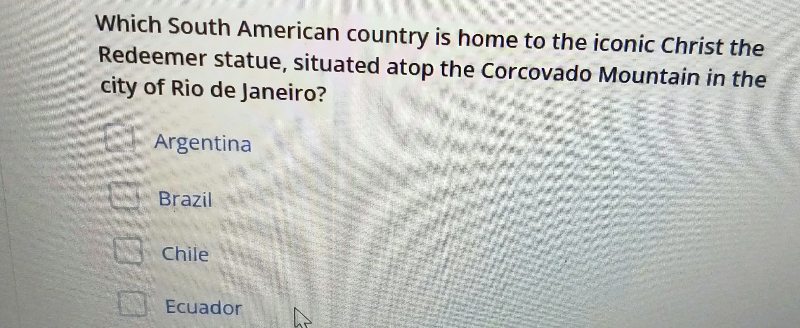 Answer Which South American country is home to