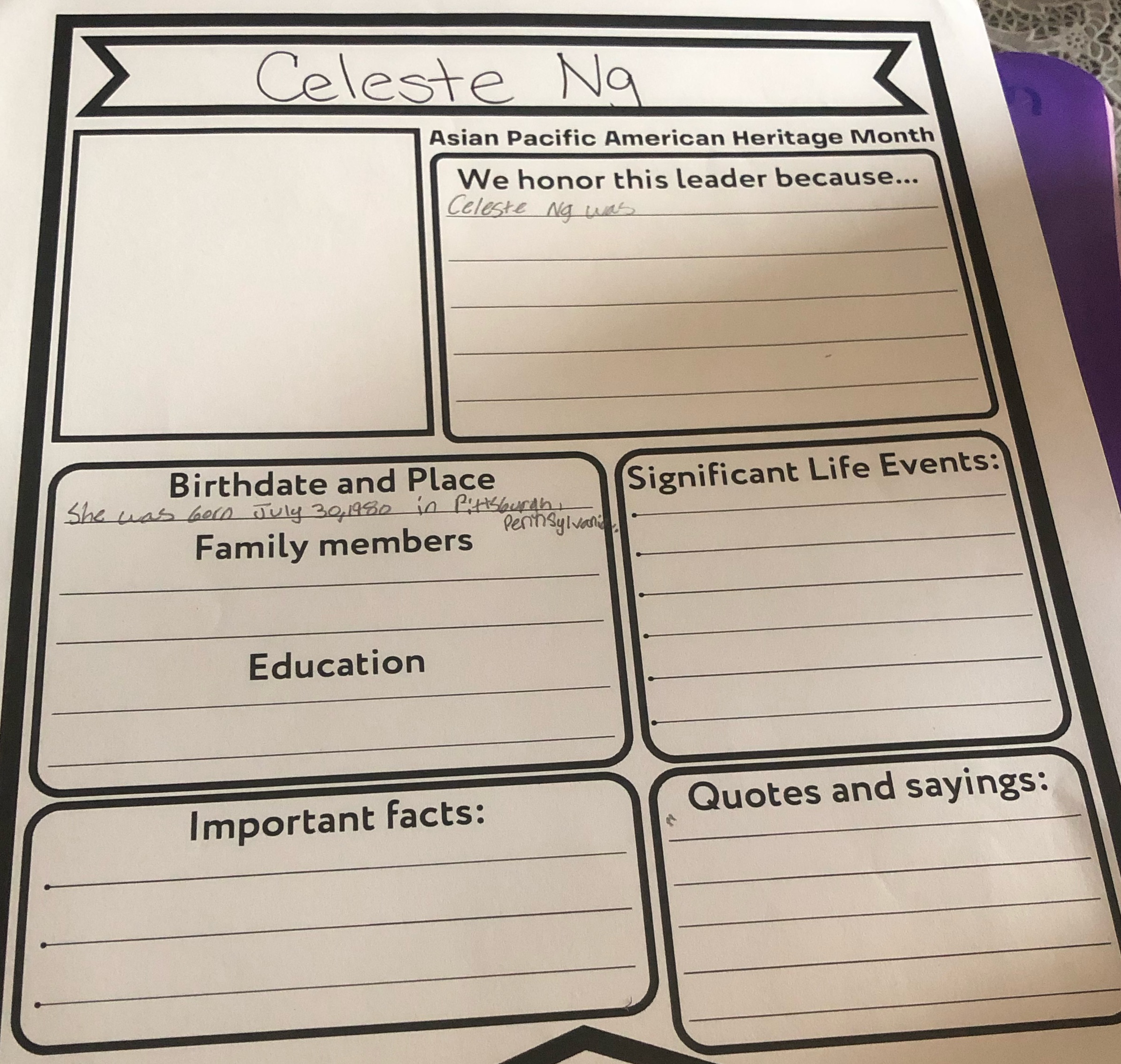 Celeste Ng Asian Pacific American Heritage Month