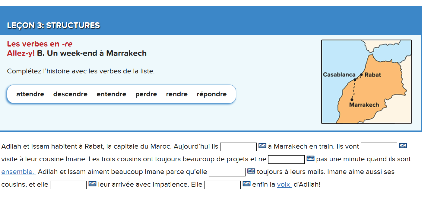 LECON 3: STRUCTURES Les verbes en -re Allez-y! B.
