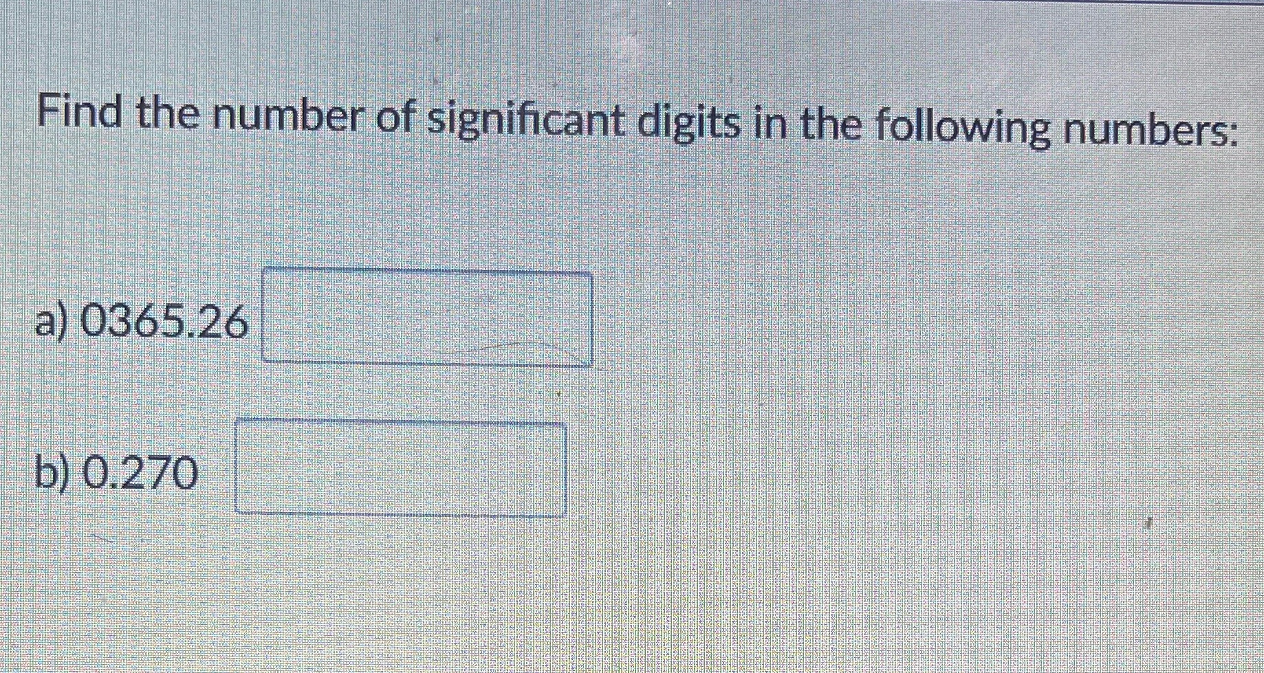 Find the number of significant digits in the