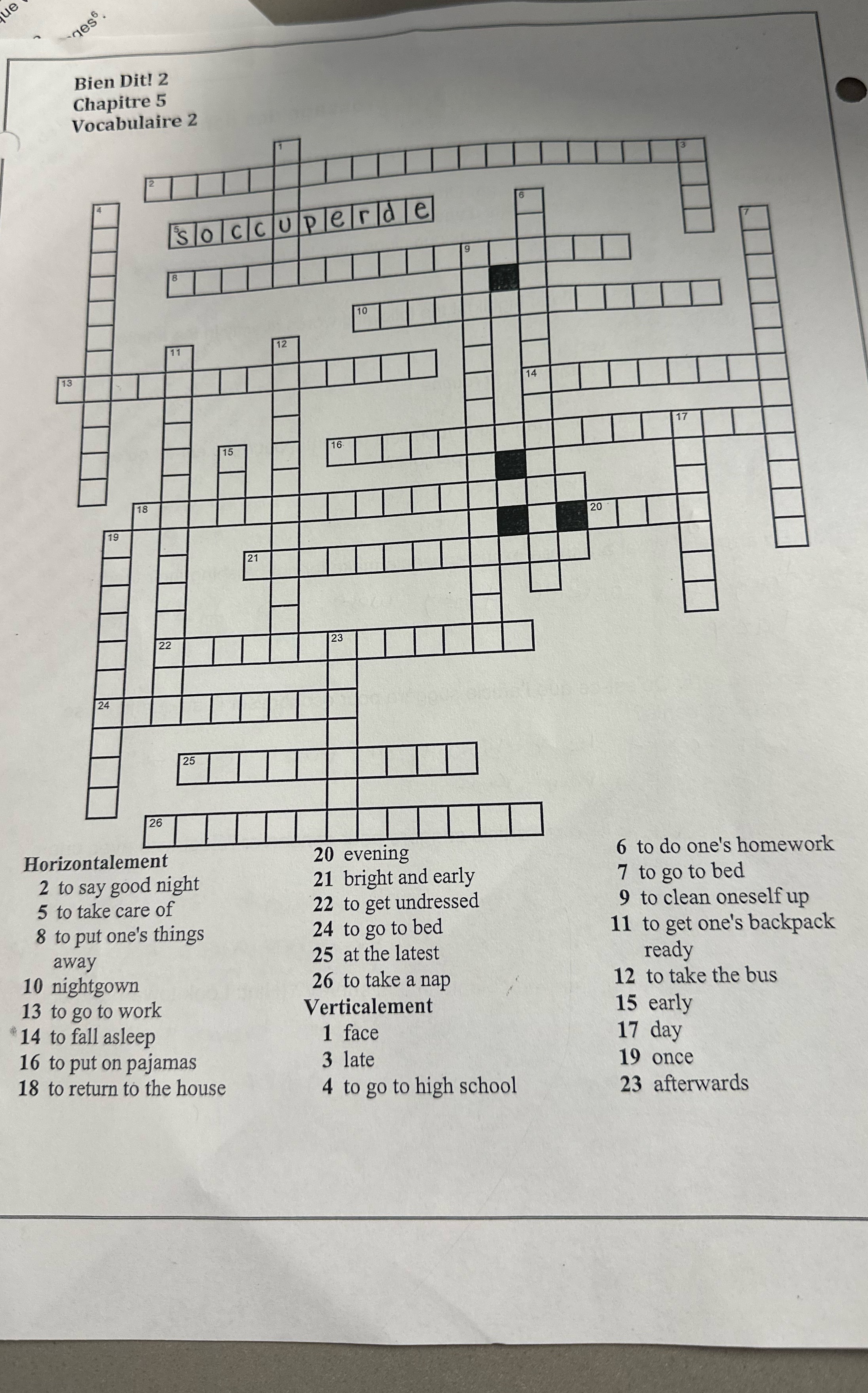 ges Bien Dit! 2 Chapitre 5 Vocabulaire 2