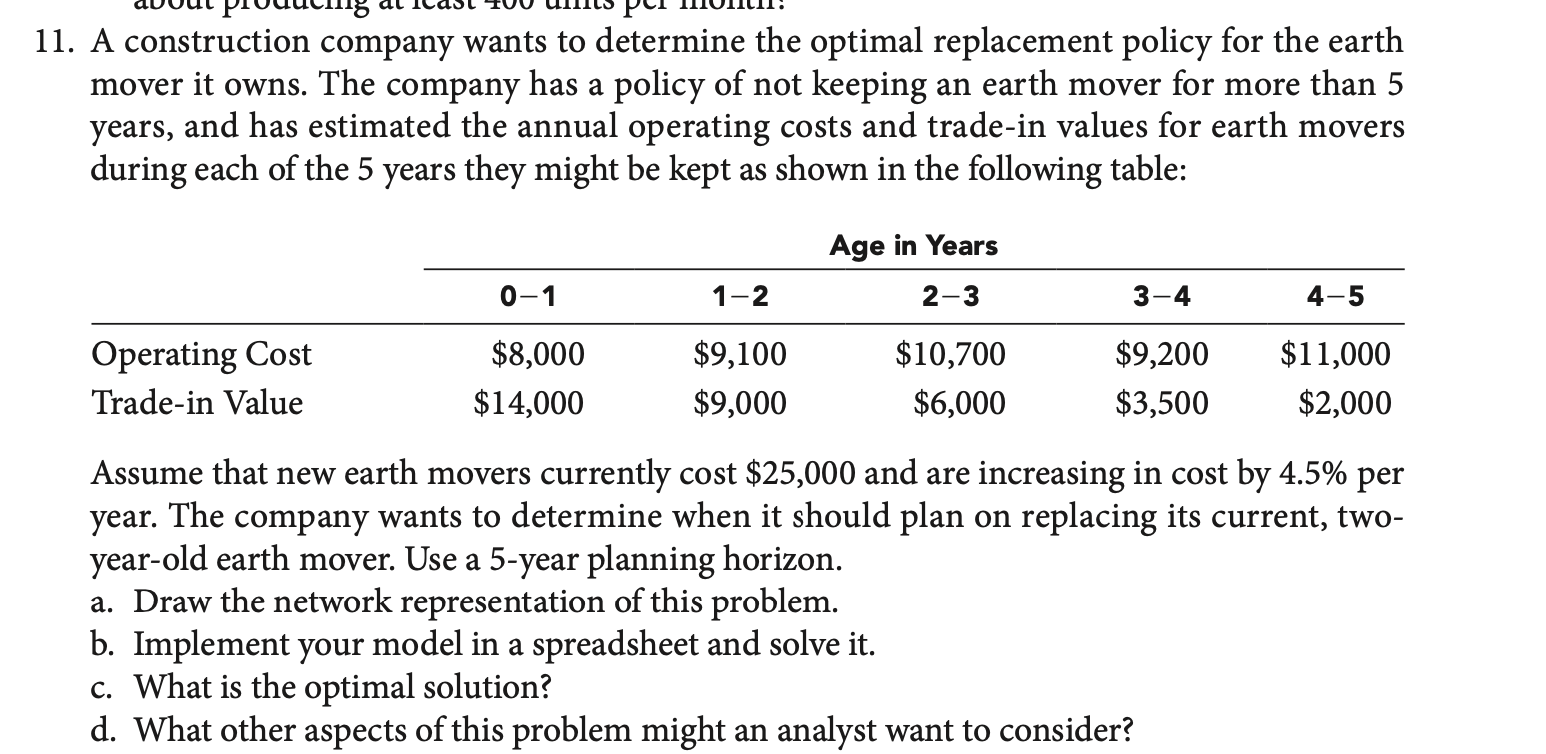 .ast 11. A construction company wants to