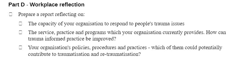 Part D - Workplace reflection _ Prepare a report